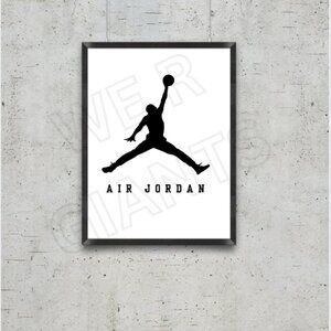 BLACK AND WHITE AIR JORDAN, JUMP MAN NIKE POSTER 11X17